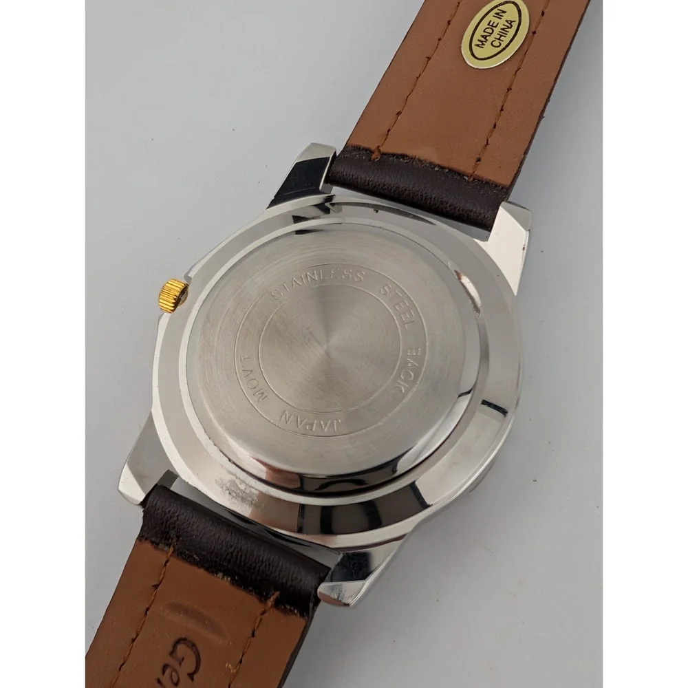 Sports Illustrated Watch Men Rotating Bezel Brown Leather Band- New Battery‎